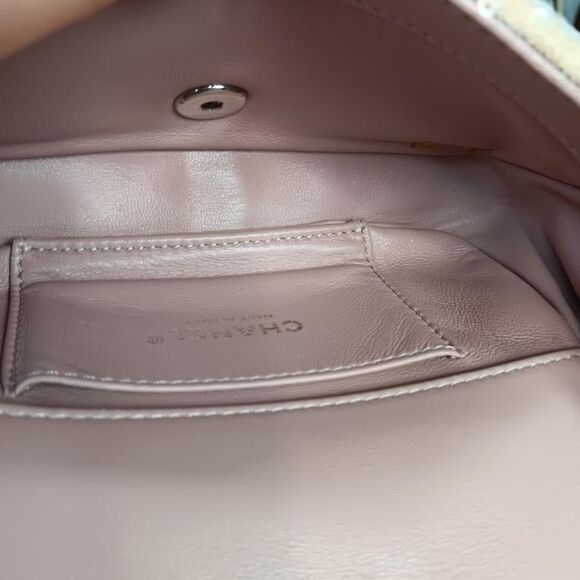 Chanel Waterfall Pastel Pink Multi Color Squin Flap Shoulder Crossbody Bag Full - Picture 11 of 16